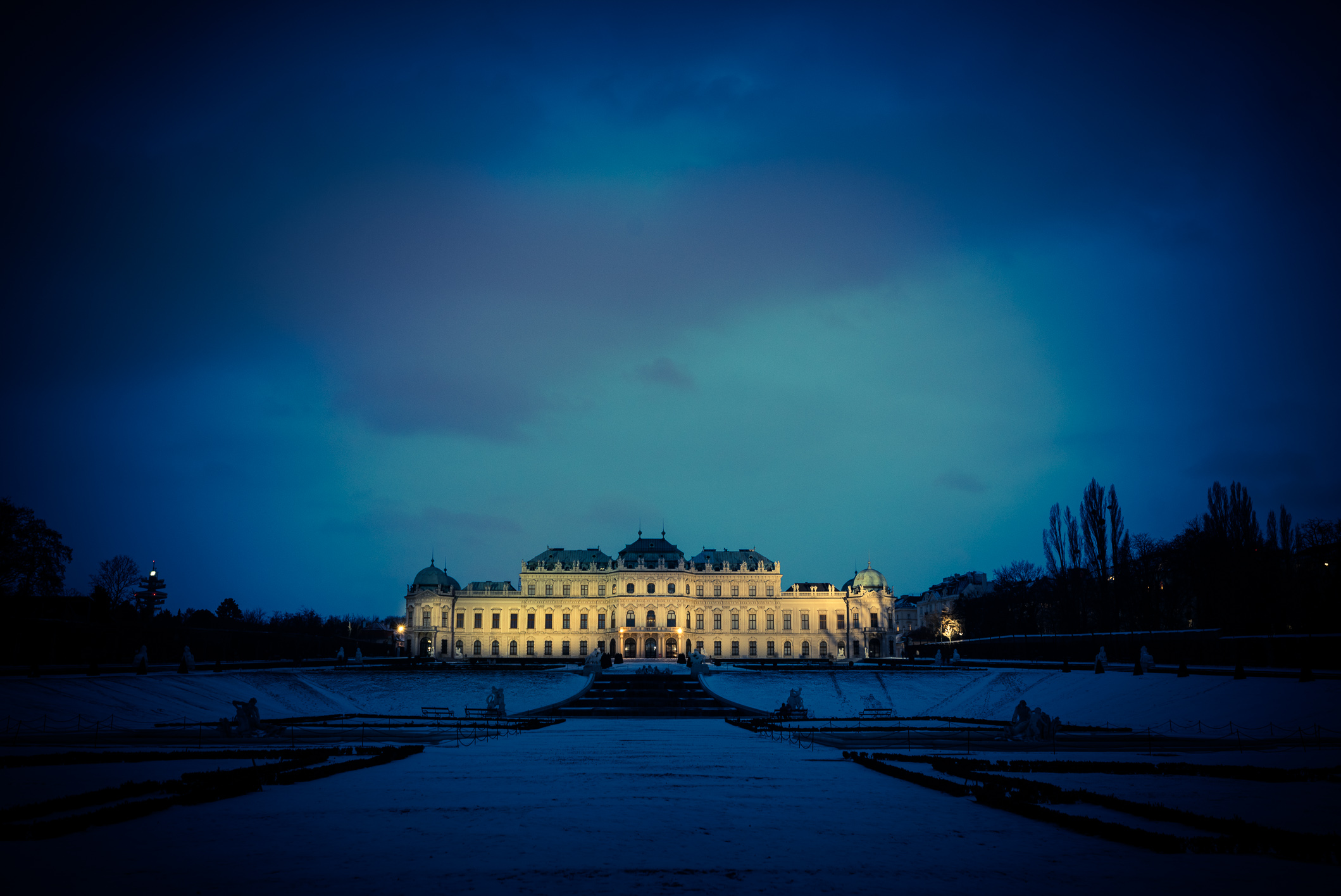 Das Wiener Belvedere im Winter